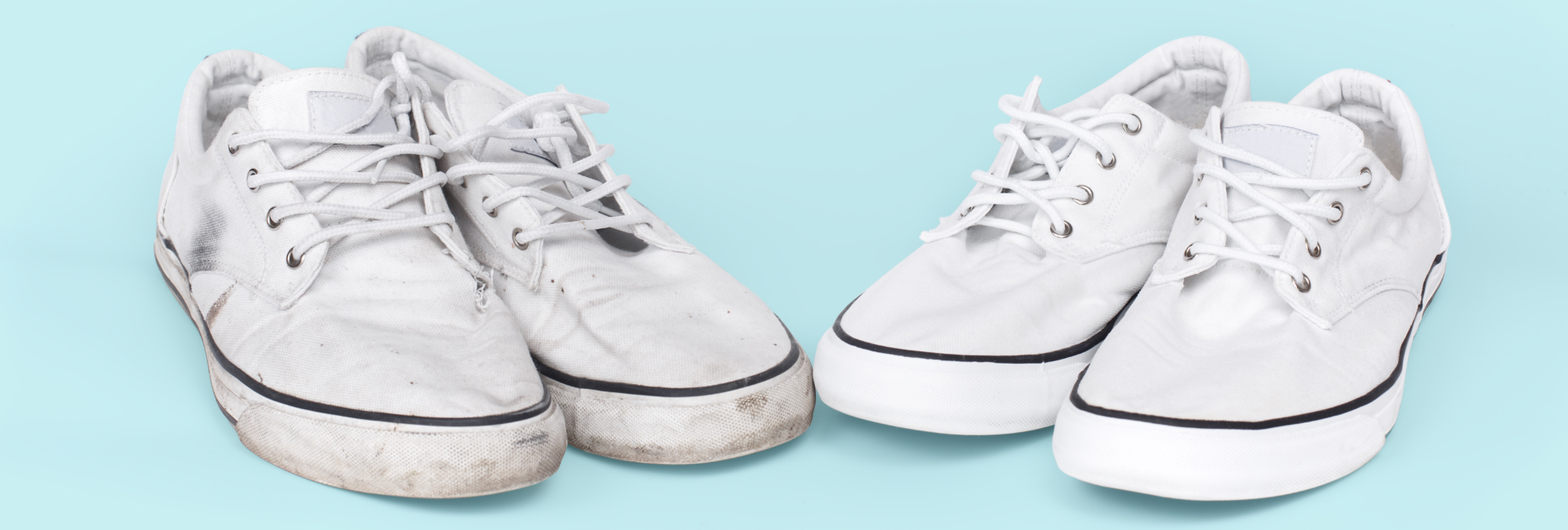 Dirty And Clean White Canvas Shoes 1920X650